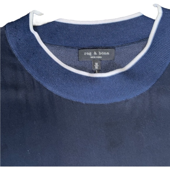 Rag & Bone Navy Blue 100% Silk Chevron Dress - Size Small - Picture 9 of 15